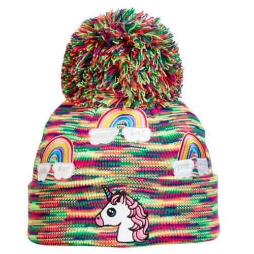 Turtle Fur Kid's Unicorn Pom Hat