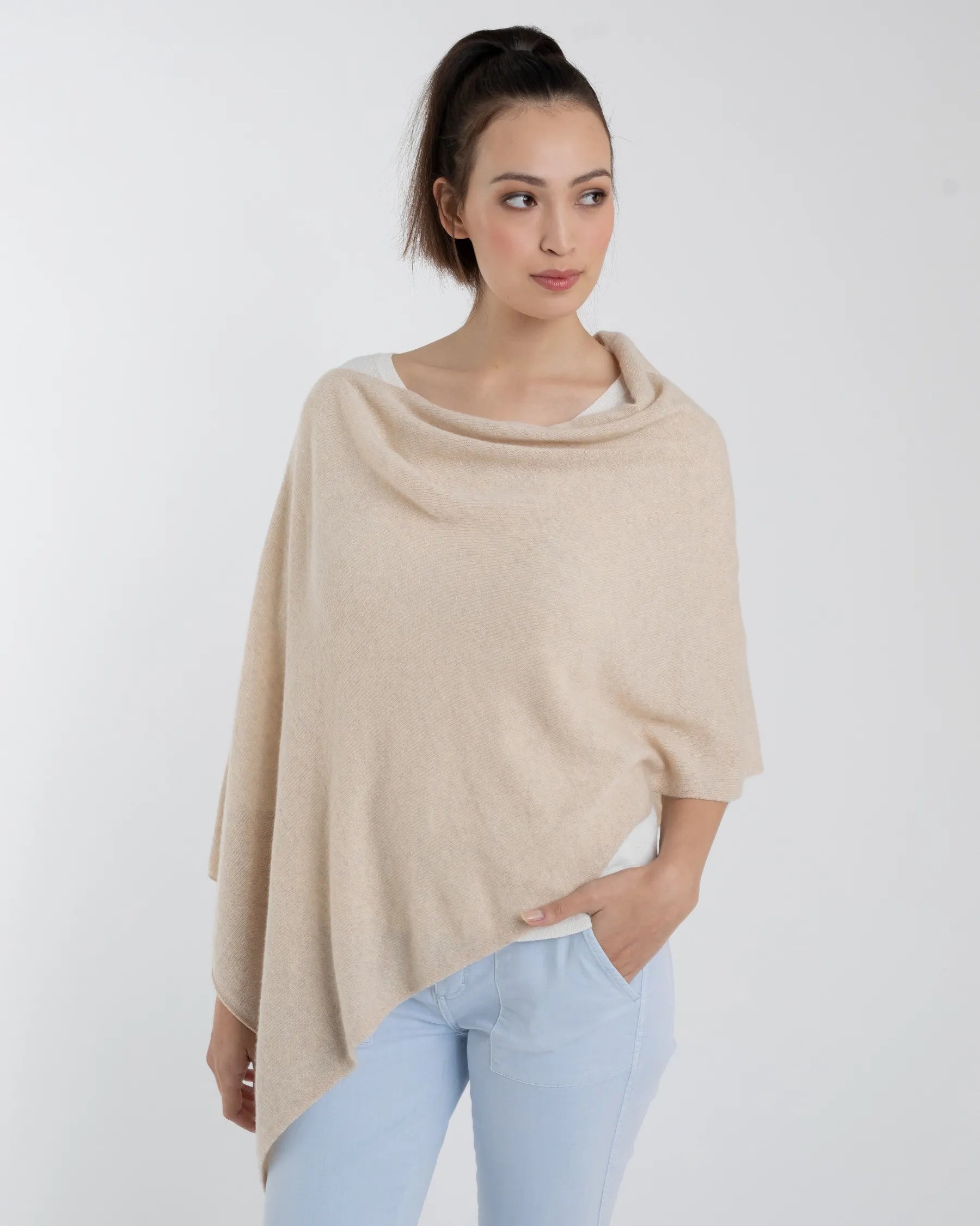 Alashan Women's Cashmere Draped Topper