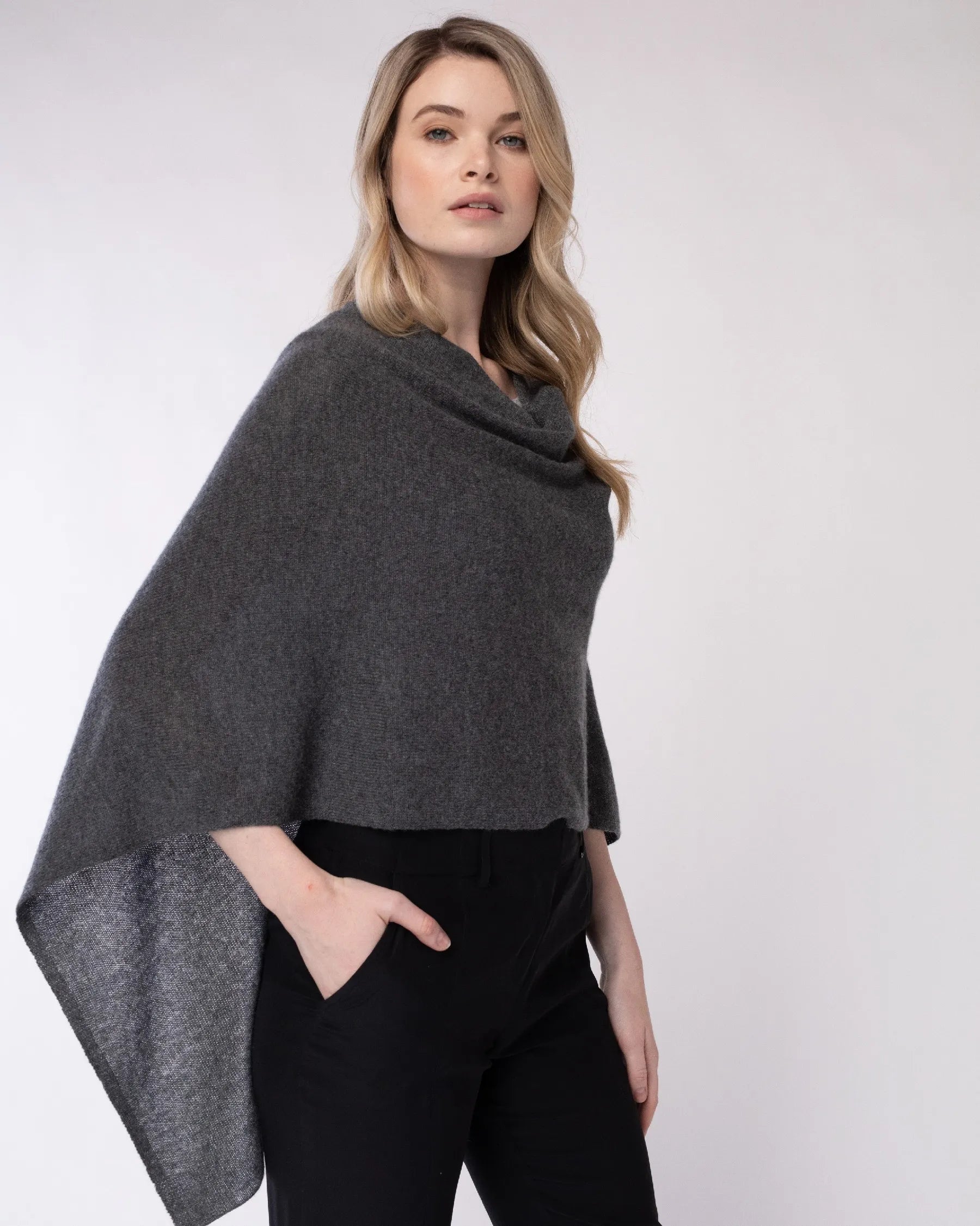 Alashan Women's Cashmere Draped Topper