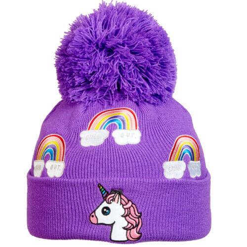 Turtle Fur Kid's Unicorn Pom Hat