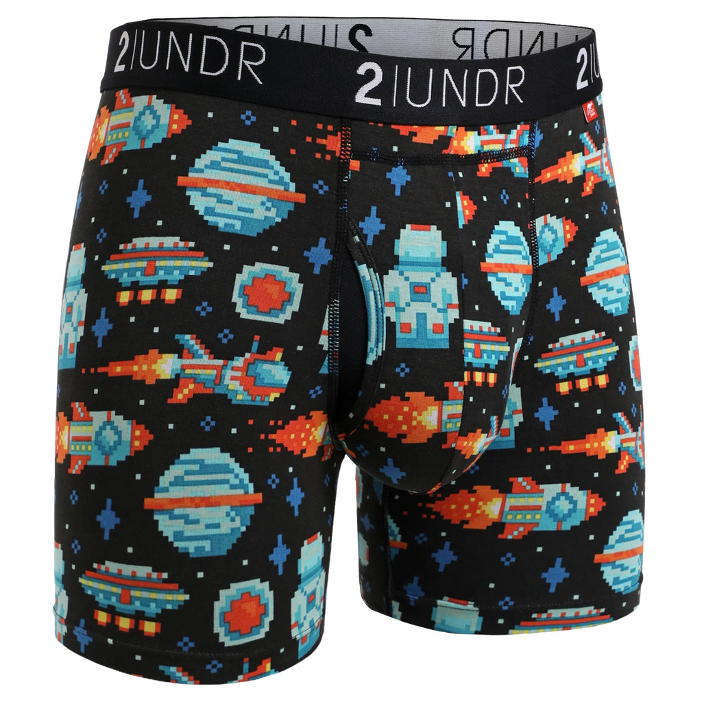 2UNDR Swing Shift 6"Boxer Brief Print