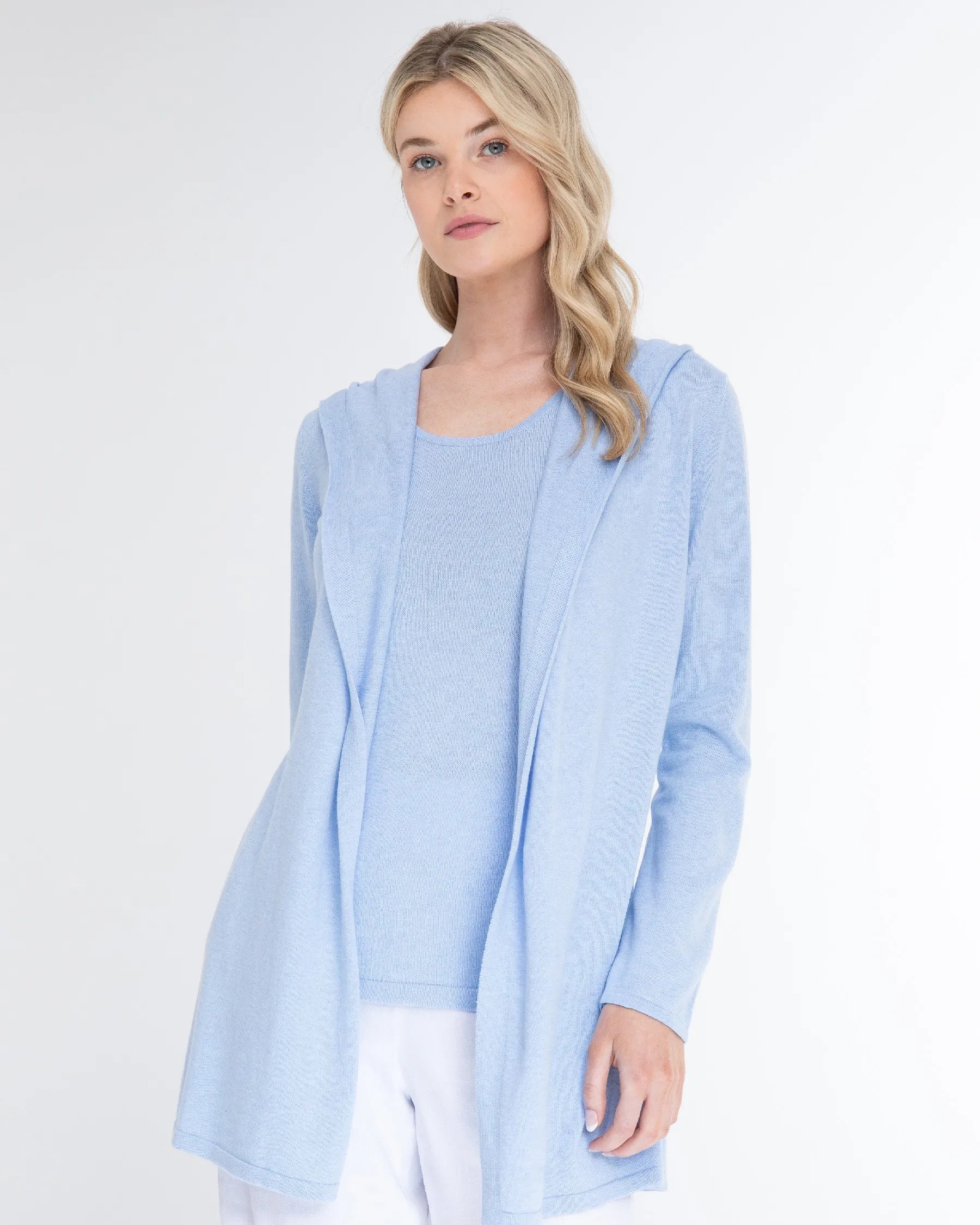Alashan Women's  Cotton Cashmere Fly Away Hooded Cardigan