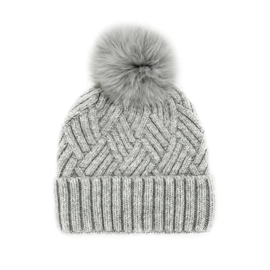 Mitchie's Knitted Beanie Fox Pom