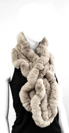 Mitchie's Women's Rabbit Fur Ruffles Scarf