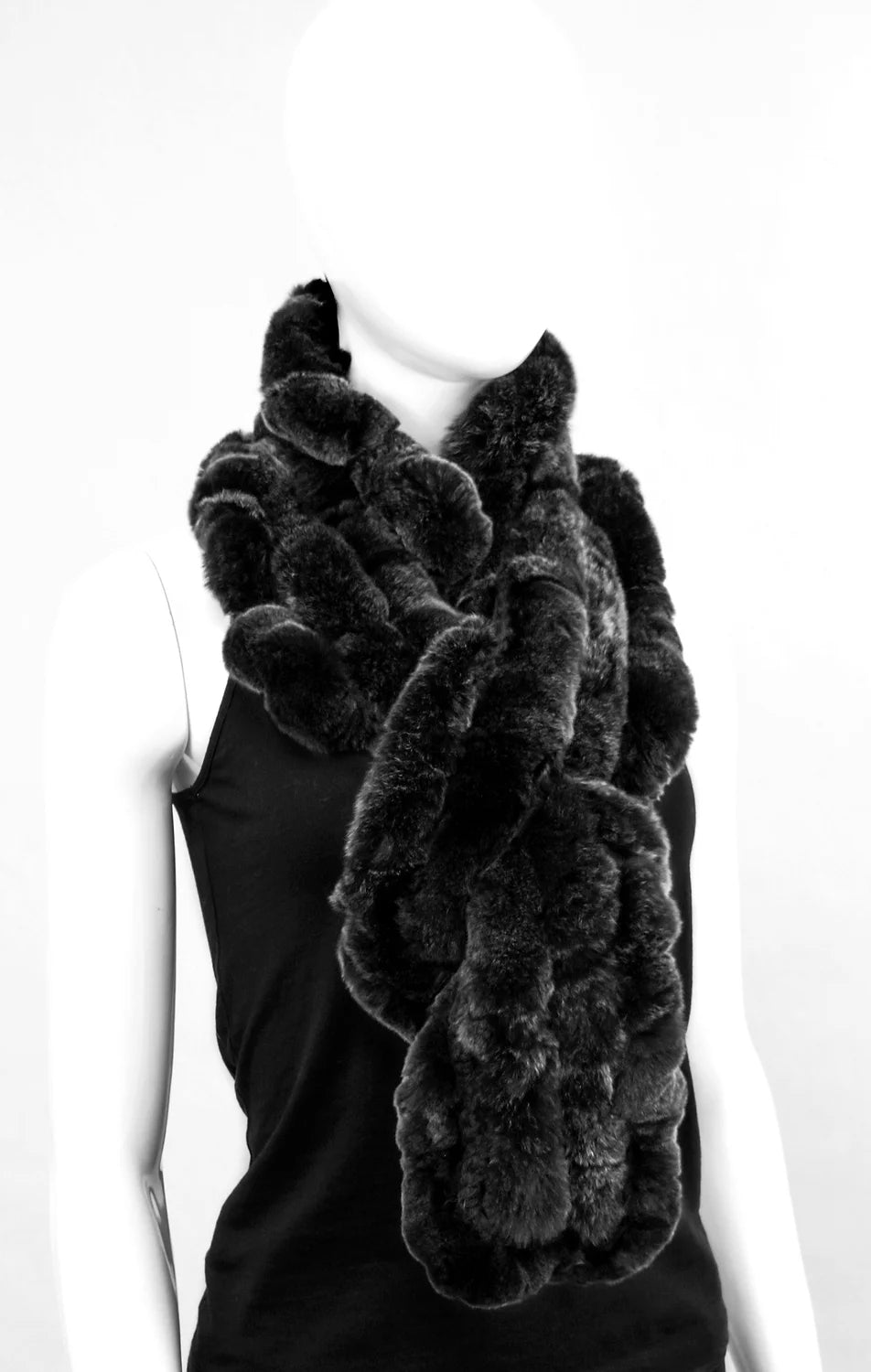 Mitchie's Women's Rabbit Fur Ruffles Scarf
