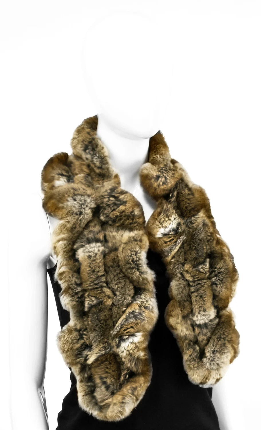 Mitchie's Women's Rabbit Fur Ruffles Scarf