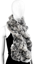 Mitchie's Women's Rabbit Fur Ruffles Scarf