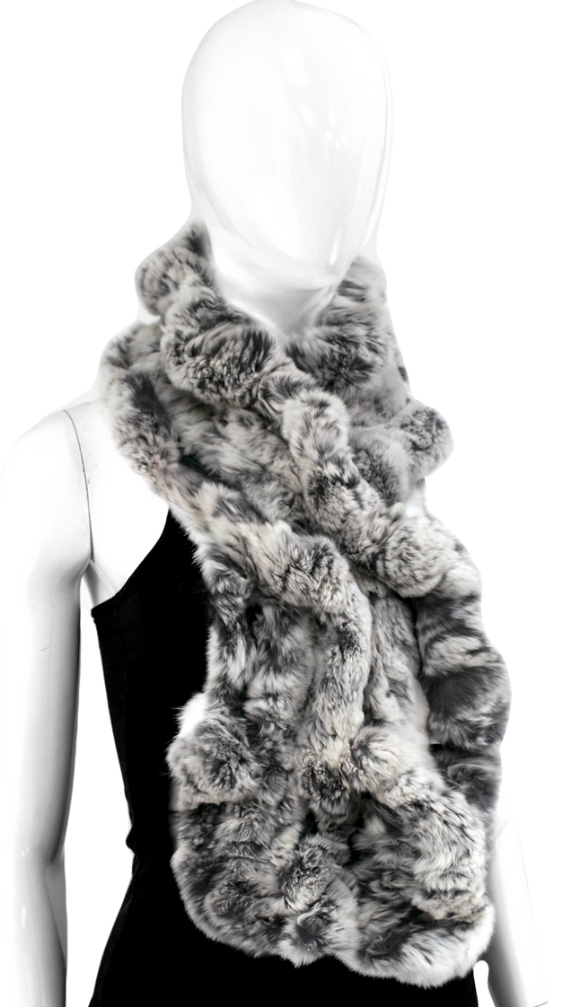 Mitchie's Women's Rabbit Fur Ruffles Scarf