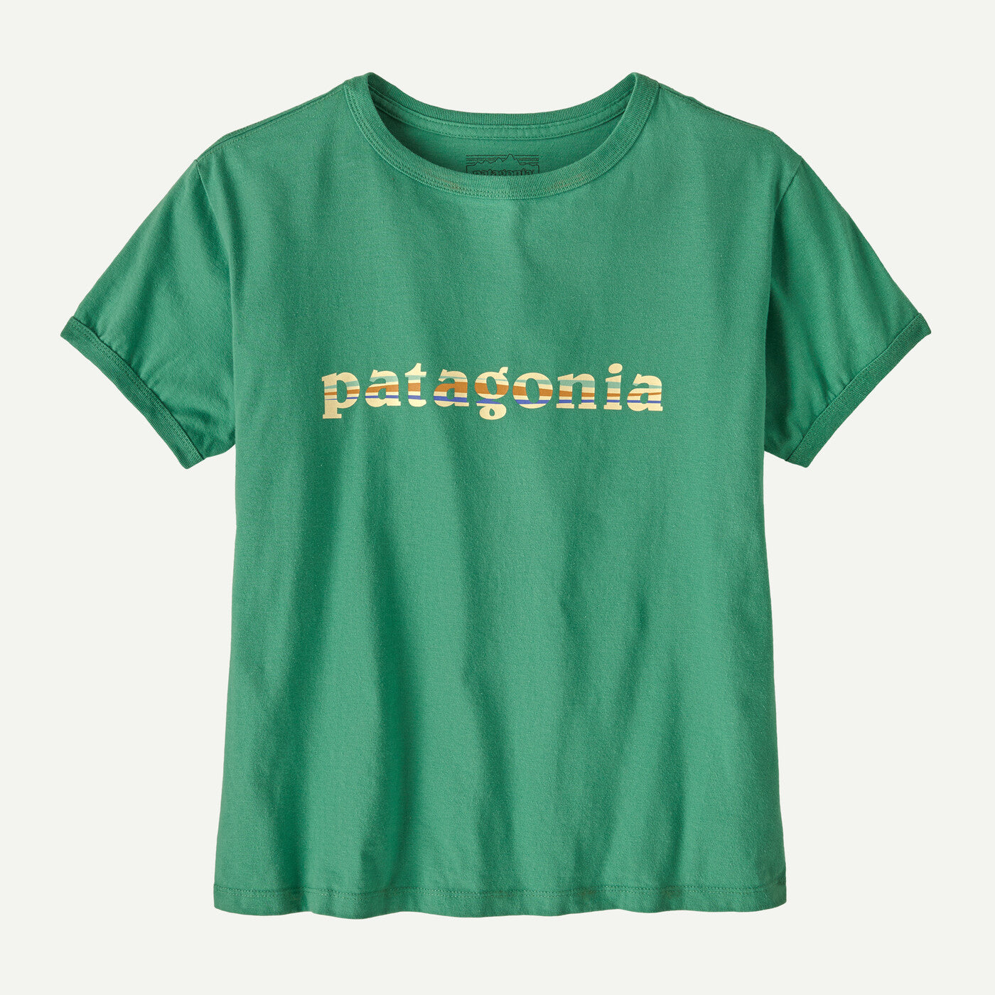 Patagonia Women's  '73 Text Logo Organic Ringer Tee