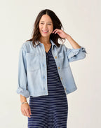 Carve Flora Denim Shacket