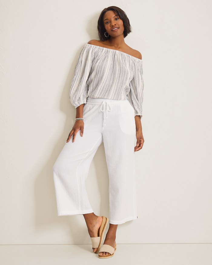 Tommy Bahama Women's Gauze High Rise Wide Leg Pant