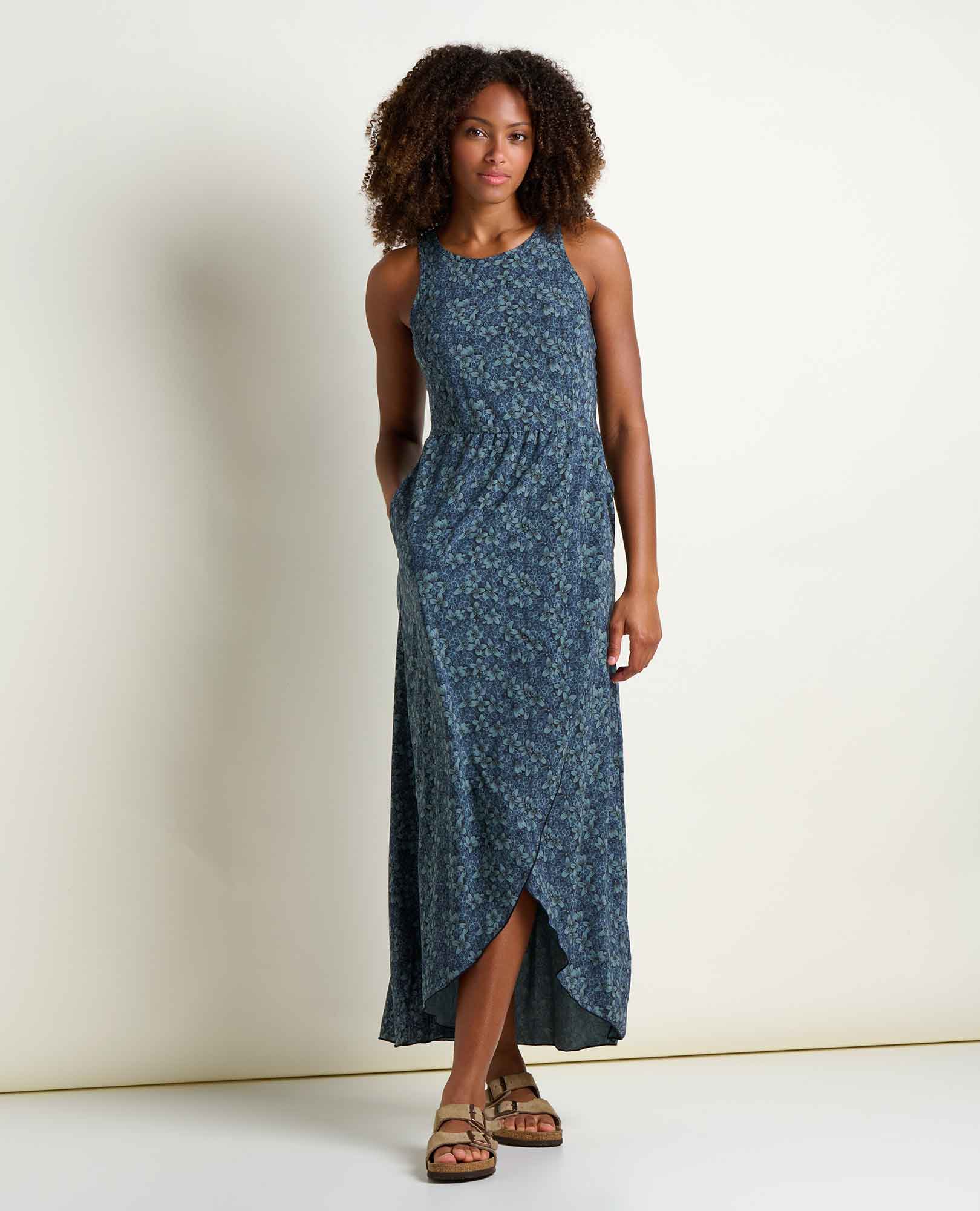 toad and co sunkissed maxi dress & Women's Dress, Midnight Print, M On seam hand pockets Toad&Co Sleeveless Maxi Dress Crusher