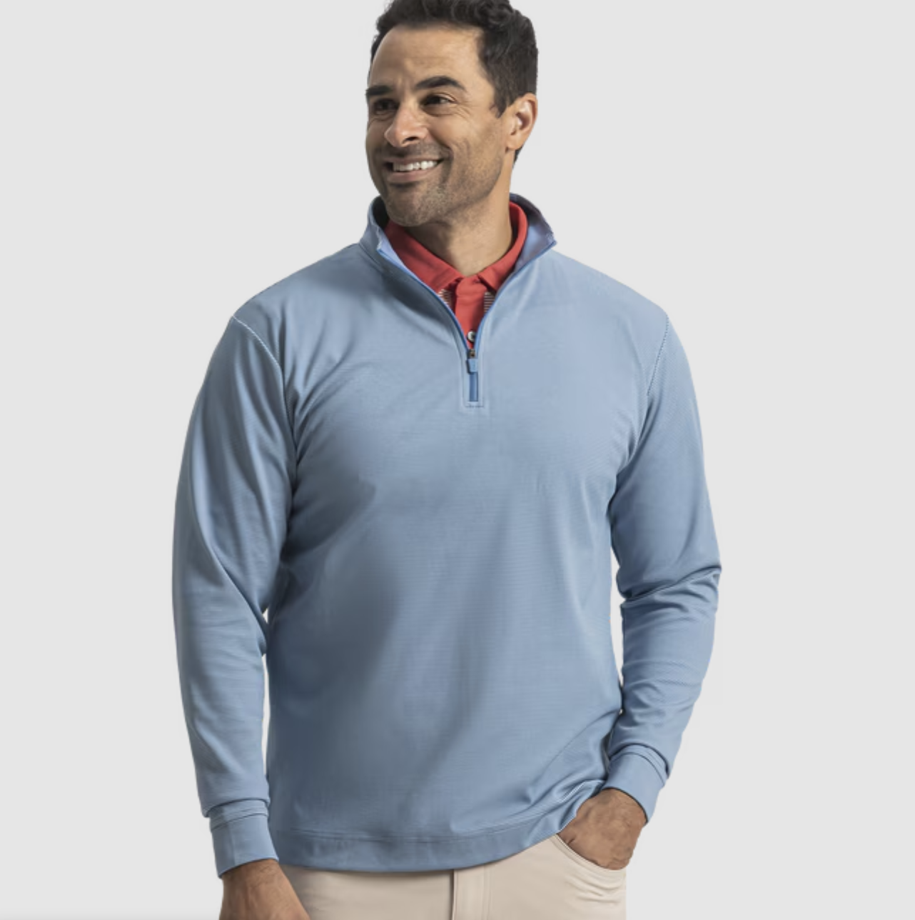 Footjoy Men's 1/4 Zip Ottoman Stripe Pullover
