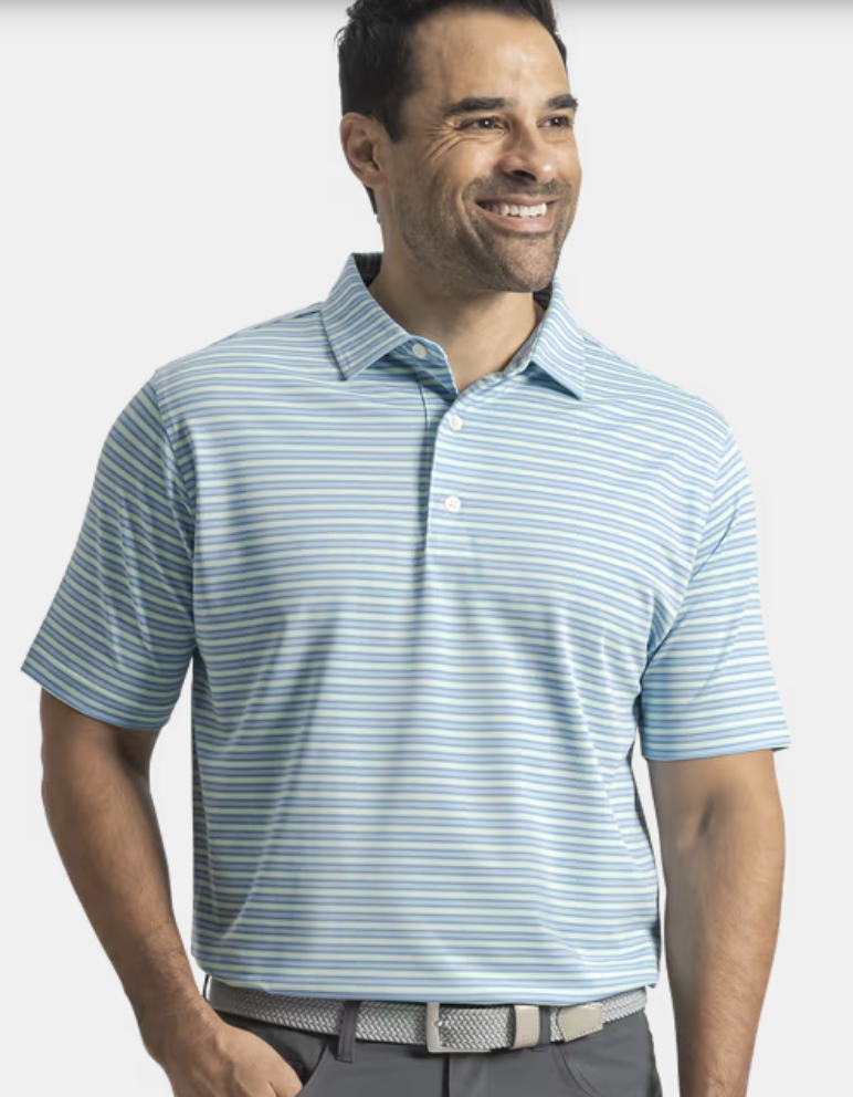 Footjoy Men's Heather Stripe Pique Polo