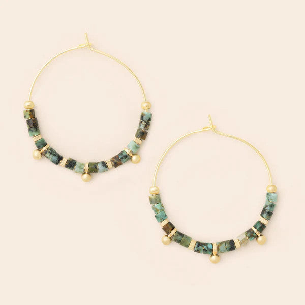 Scout Stone Disc Hoop Earring